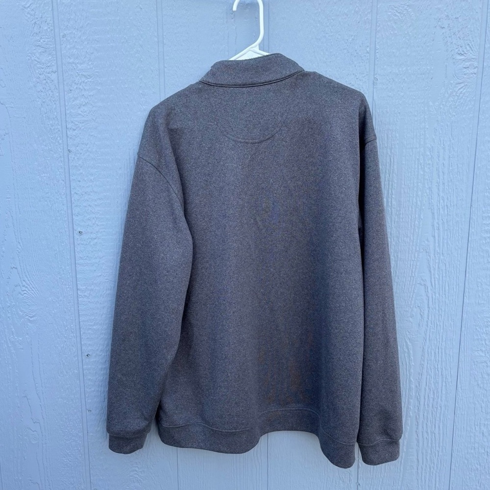 Pebble Beach Men's Gray Zip-Up Sweater Jacket with Black Collar - Picture 5 of 7